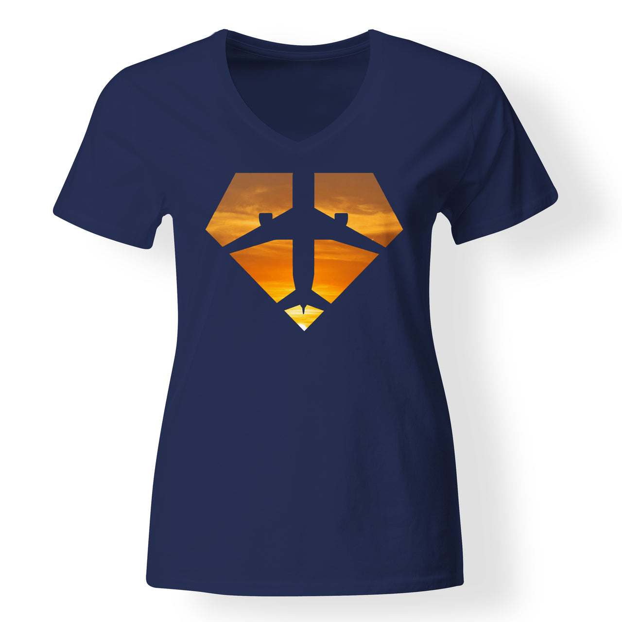 Supermen of The Skies (Sunset) Designed V-Neck T-Shirts