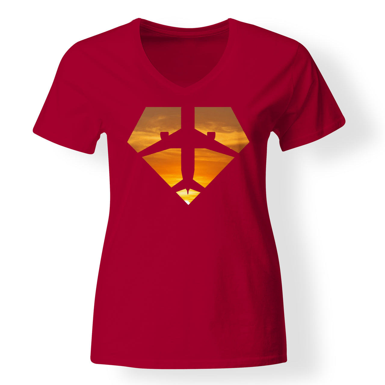 Supermen of The Skies (Sunset) Designed V-Neck T-Shirts