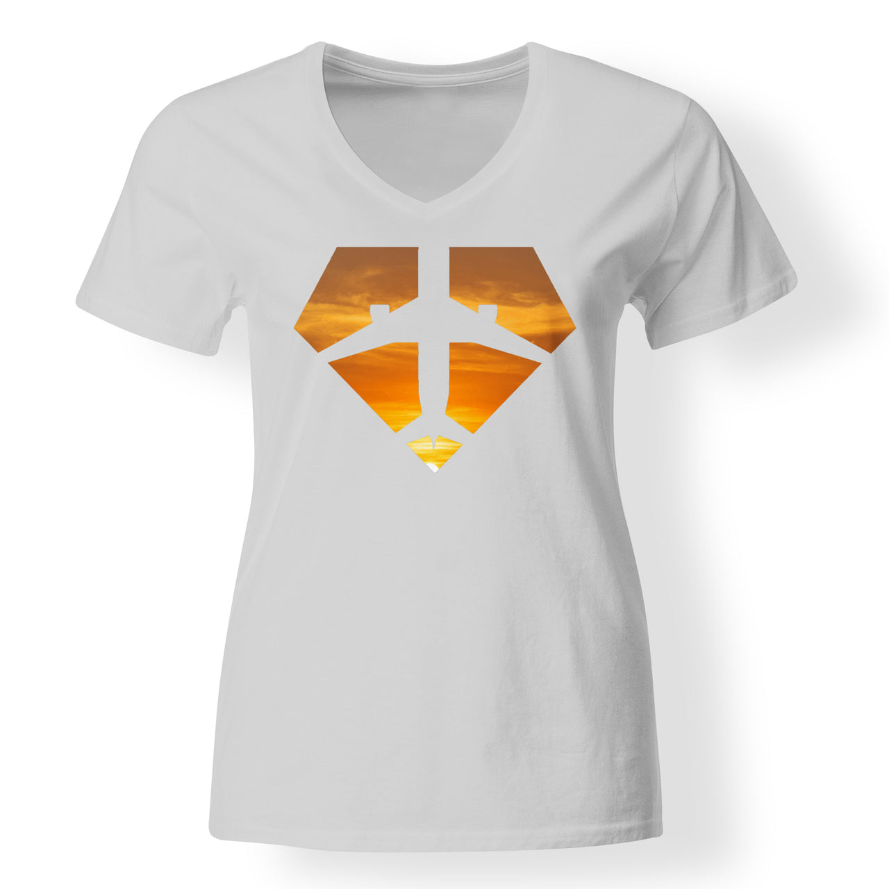 Supermen of The Skies (Sunset) Designed V-Neck T-Shirts