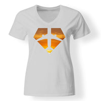 Thumbnail for Supermen of The Skies (Sunset) Designed V-Neck T-Shirts