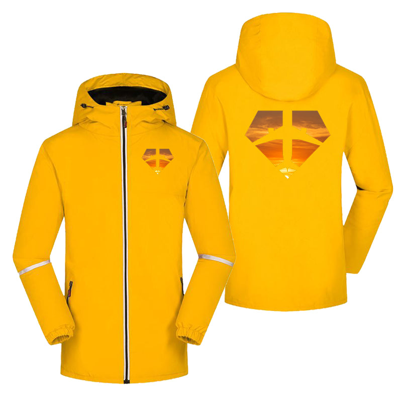 Supermen of The Skies (Sunset) Designed Rain Coats & Jackets