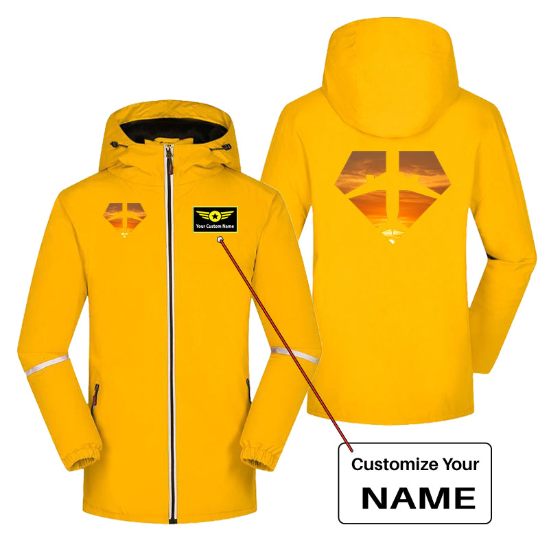 Supermen of The Skies (Sunset) Designed Rain Coats & Jackets