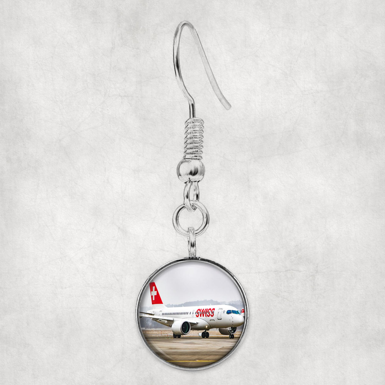 Swiss Airlines Bombardier CS100 Designed Earrings