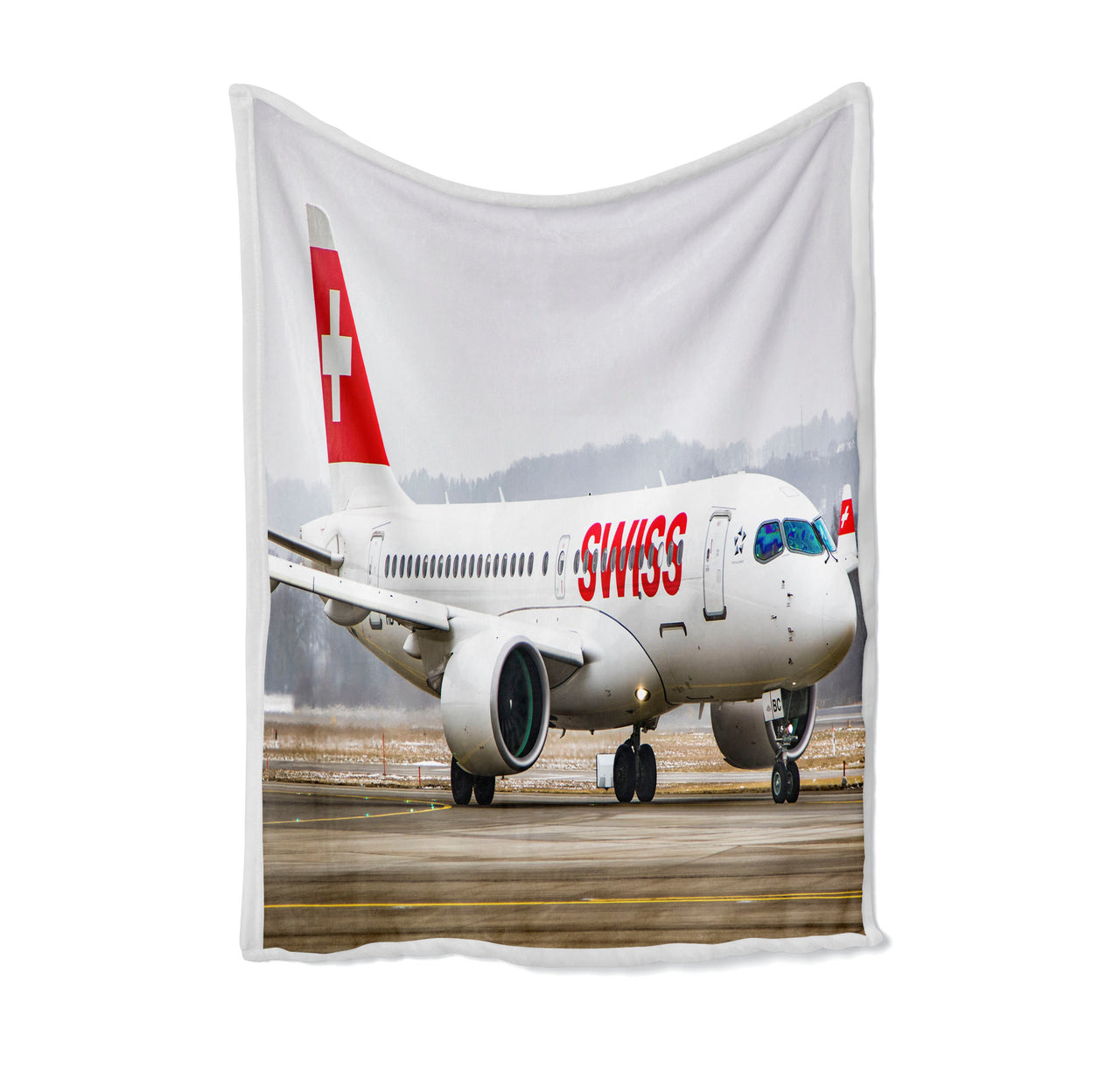 Swiss Airlines Bombardier CS100 Designed Bed Blankets & Covers