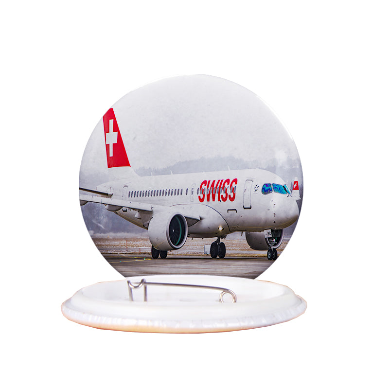 Swiss Airlines Bombardier CS100 Designed Pins