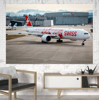 Thumbnail for Swiss Airlines Boeing 777 Printed Canvas Posters (1 Piece) Aviation Shop 