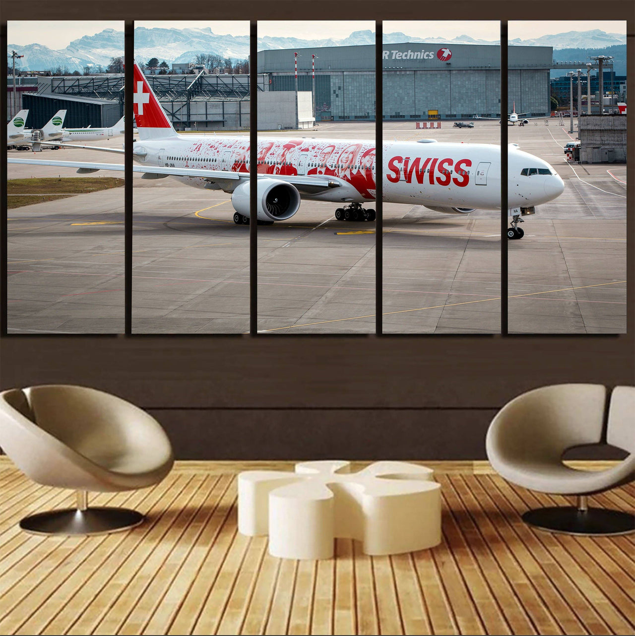 Swiss Airlines Boeing 777 Printed Canvas Prints (5 Pieces) Aviation Shop 