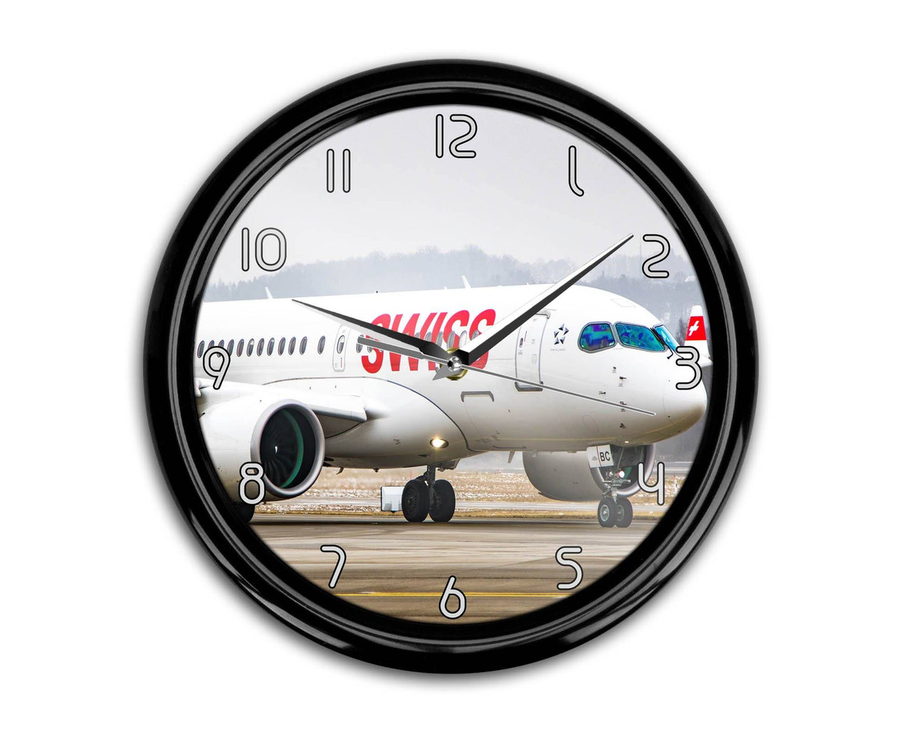 Swiss Airlines Bombardier CS100 Printed Wall Clocks Aviation Shop 