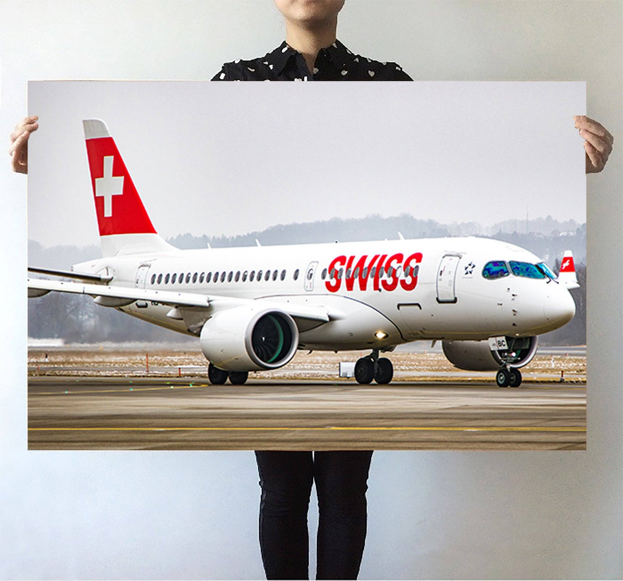 Swiss Airlines Bombardier CS100 Printed Posters Aviation Shop 