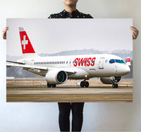 Thumbnail for Swiss Airlines Bombardier CS100 Printed Posters Aviation Shop 