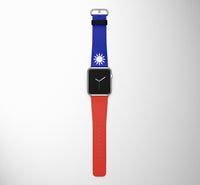 Thumbnail for Taiwan Flag Designed Leather Apple Watch Straps