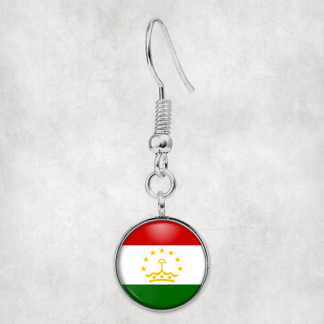 Tajikistan Flag Designed Earrings