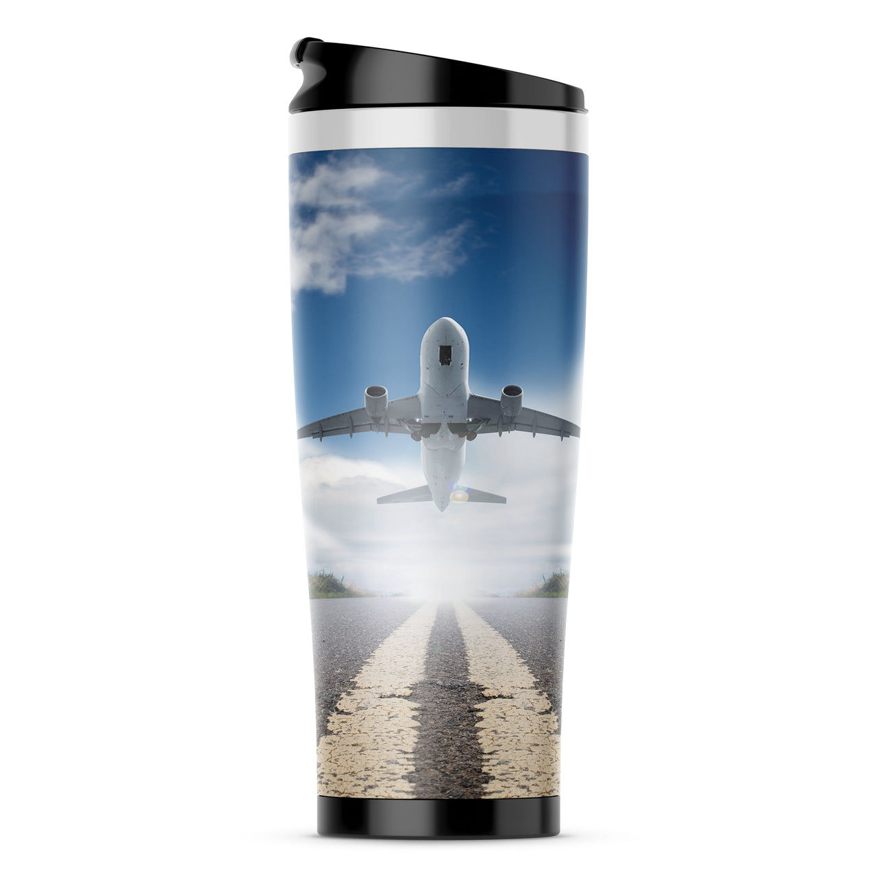 Taking Off Aircraft Designed Stainless Steel Travel Mugs