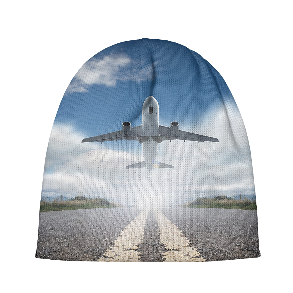 Taking Off Aircraft Designed Knit 3D Beanies