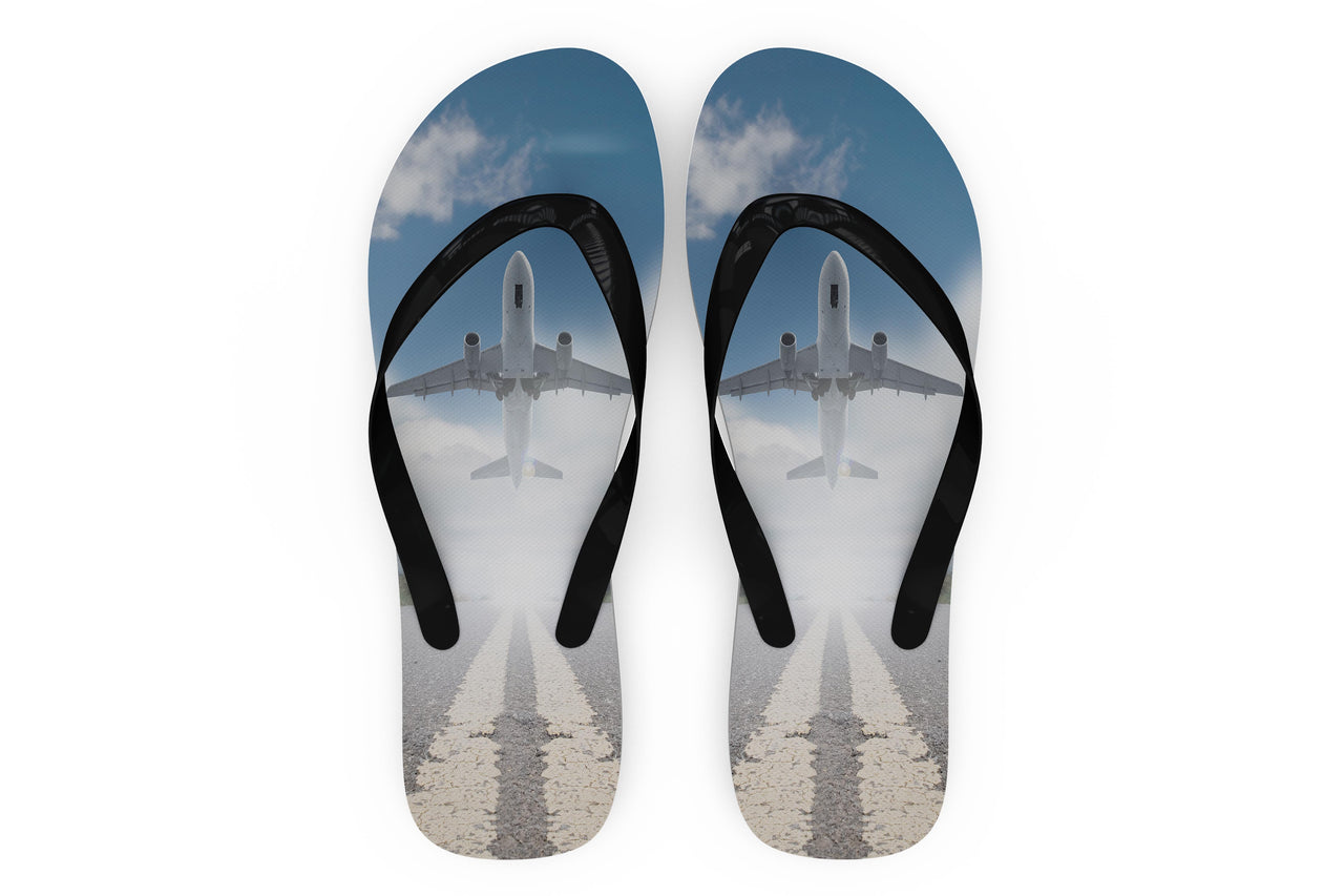 Taking Off Aircraft Designed Slippers (Flip Flops)