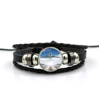 Thumbnail for Taking off Aircraft Designed Leather Bracelets