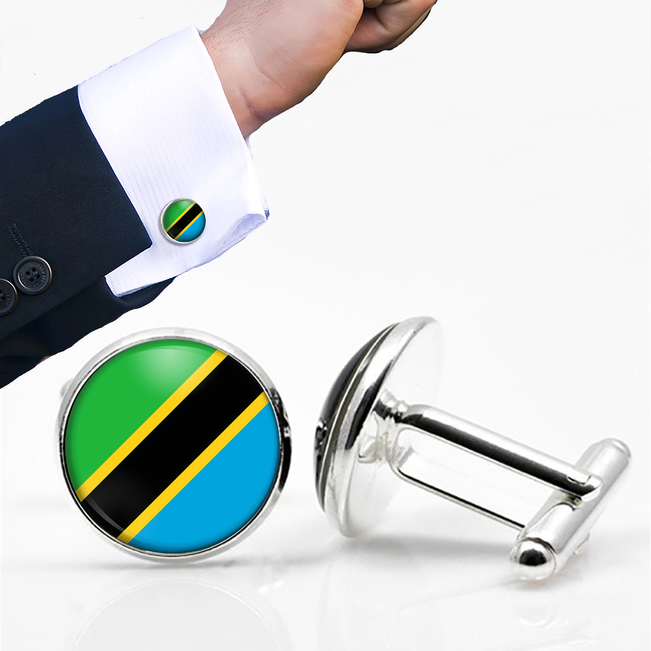 Tanzania Flag Designed Cuff Links