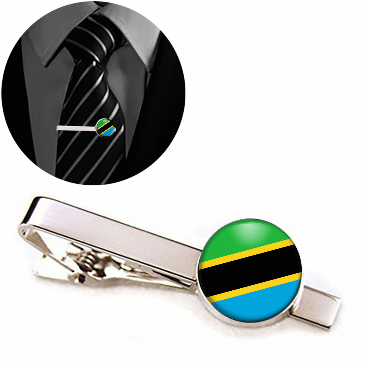 Tanzania Flag Designed Tie Clips