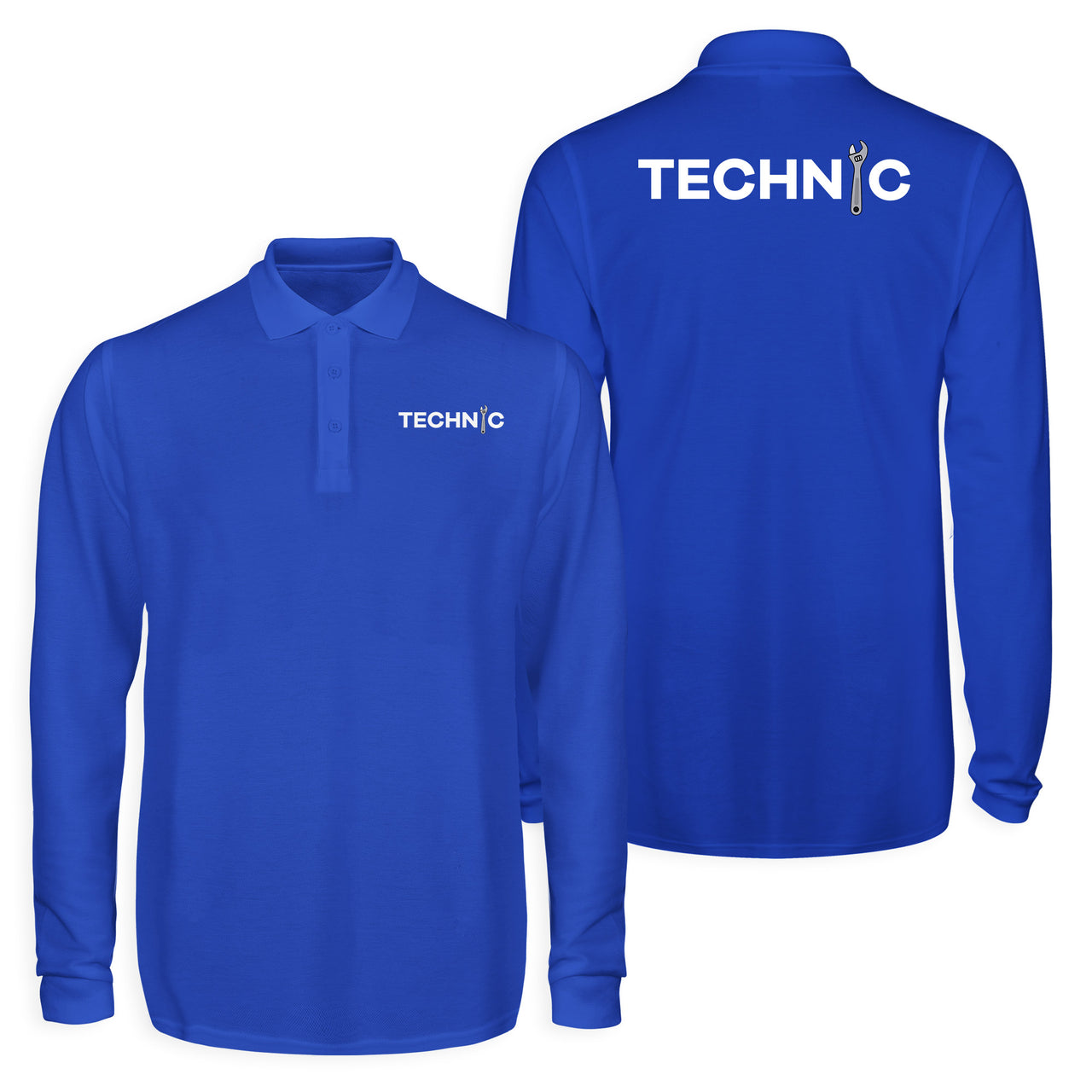 Technic Designed Long Sleeve Polo T-Shirts (Double-Side)