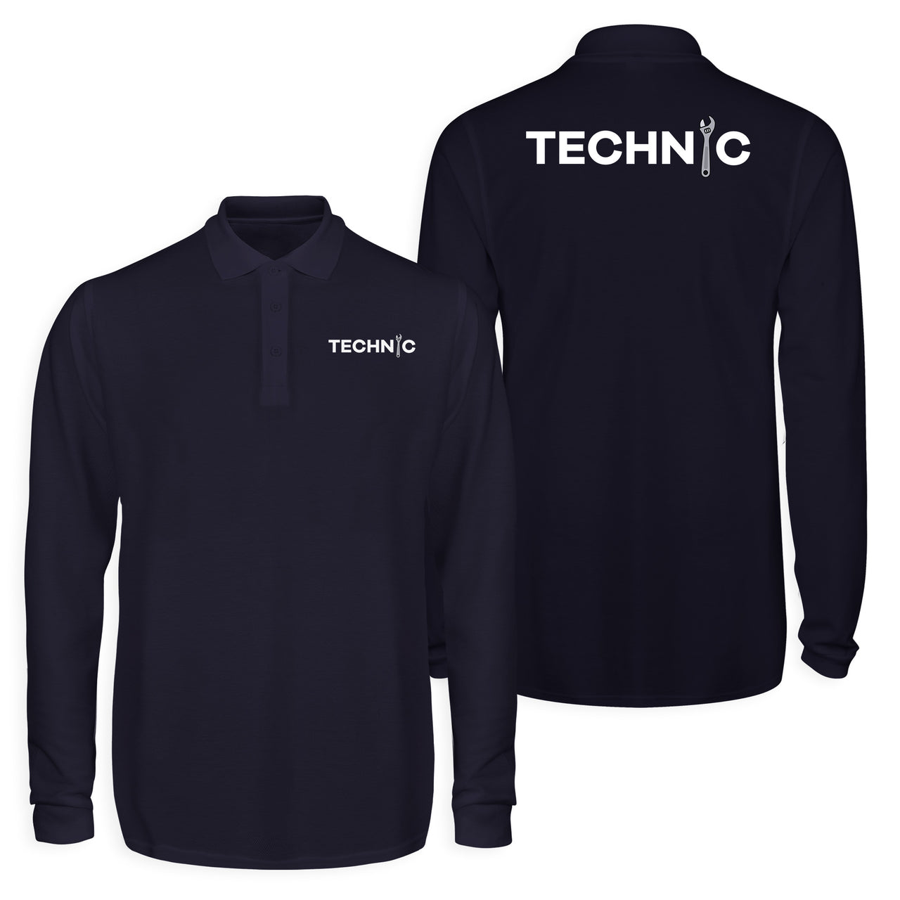Technic Designed Long Sleeve Polo T-Shirts (Double-Side)