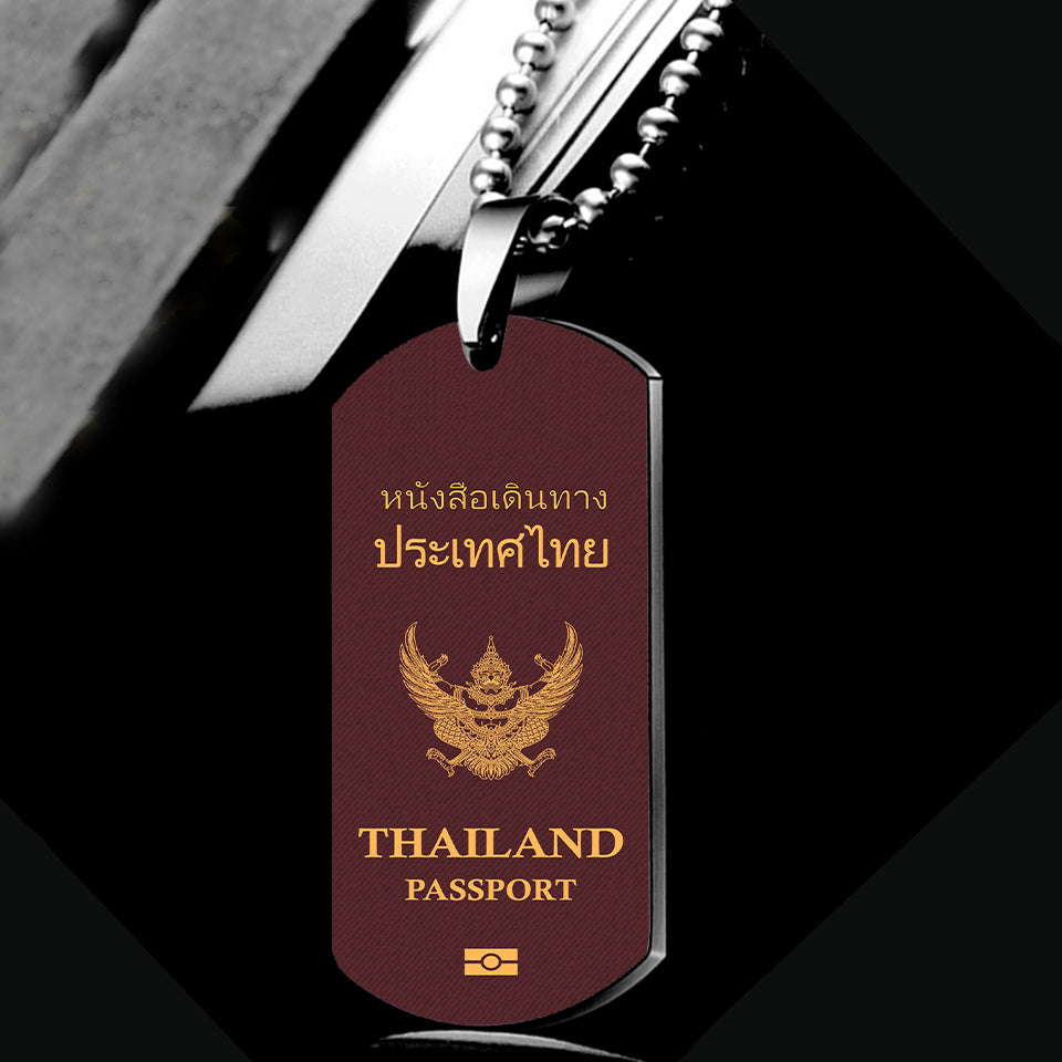 Thailand Passport Designed Metal Necklaces