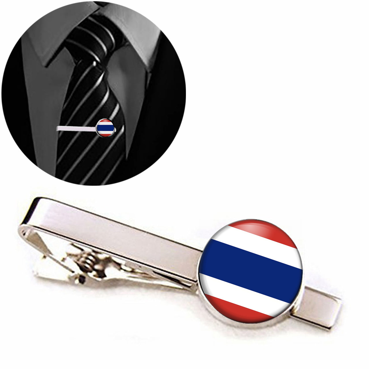 Thailand Flag Designed Tie Clips