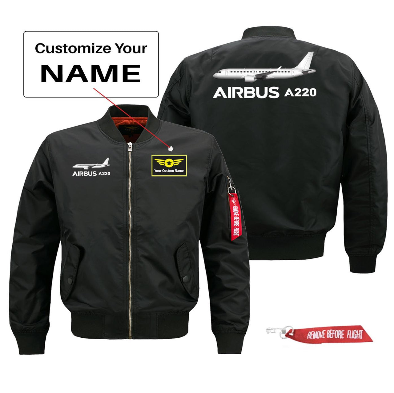 The Airbus A220 Designed Pilot Jackets (Customizable)