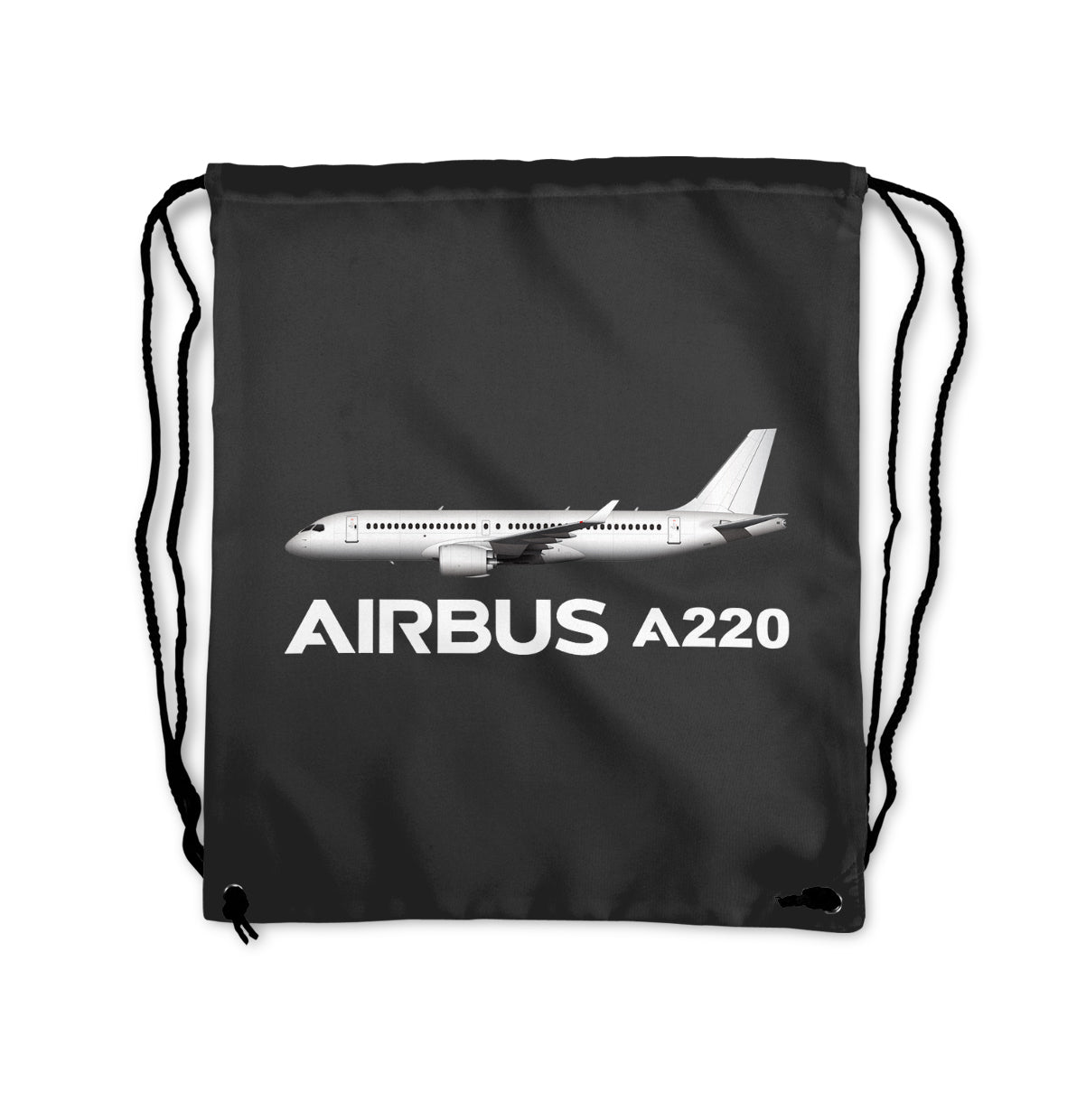 The Airbus A220 Designed Drawstring Bags