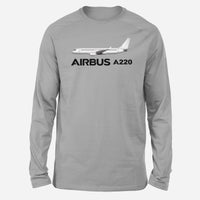 Thumbnail for The Airbus A220 Designed Long-Sleeve T-Shirts