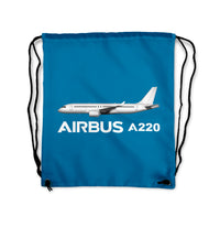 Thumbnail for The Airbus A220 Designed Drawstring Bags