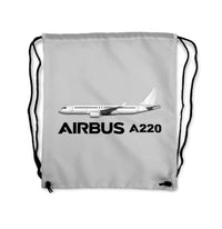 Thumbnail for The Airbus A220 Designed Drawstring Bags