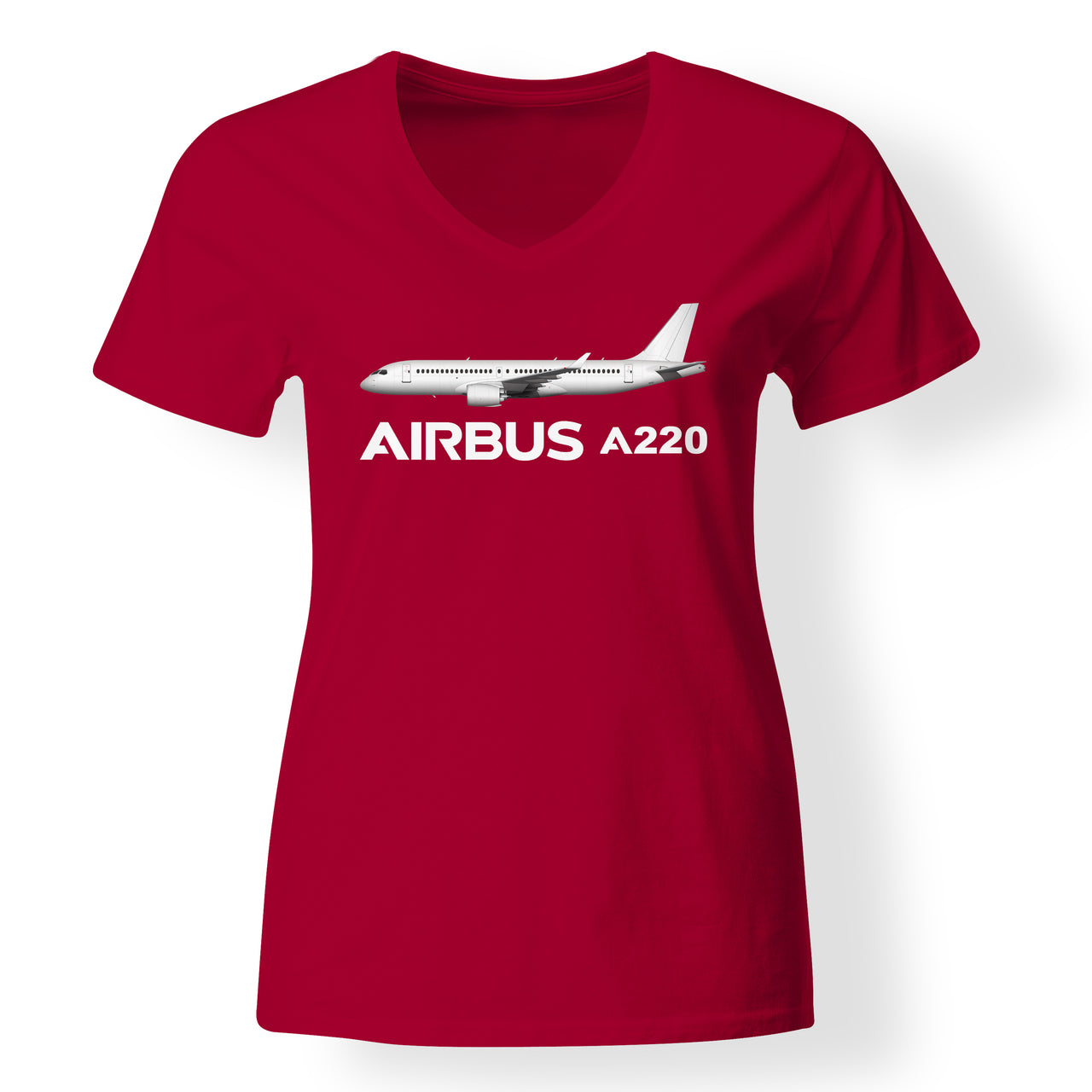 The Airbus A220 Designed V-Neck T-Shirts