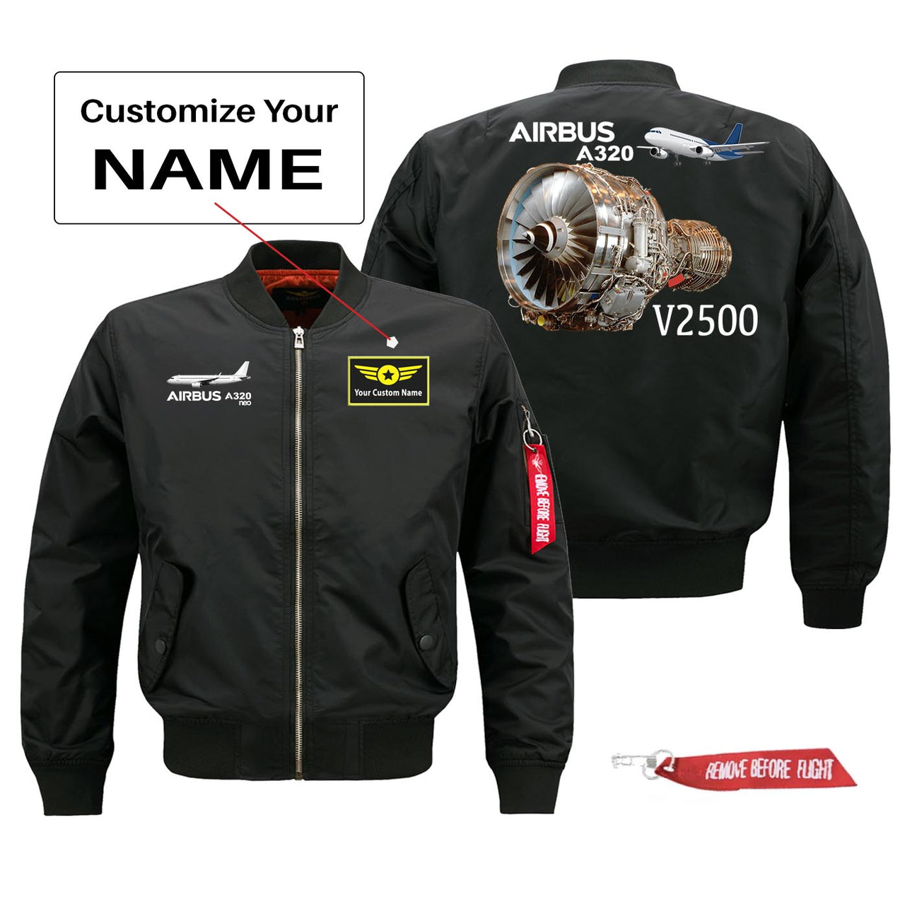 Airbus A320neo & V2500 Engine Designed Pilot Jackets (Customizable)