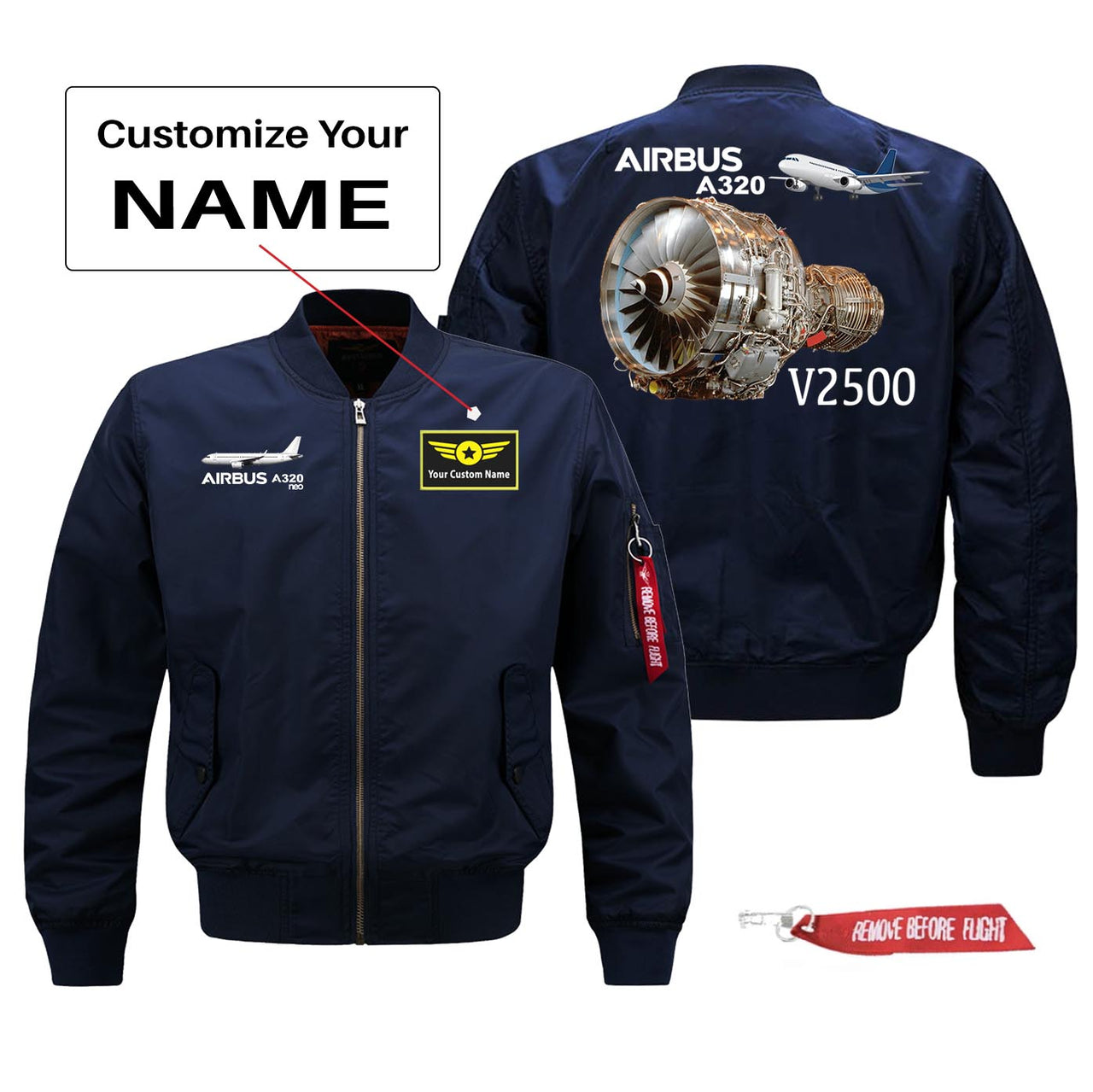 Airbus A320neo & V2500 Engine Designed Pilot Jackets (Customizable)