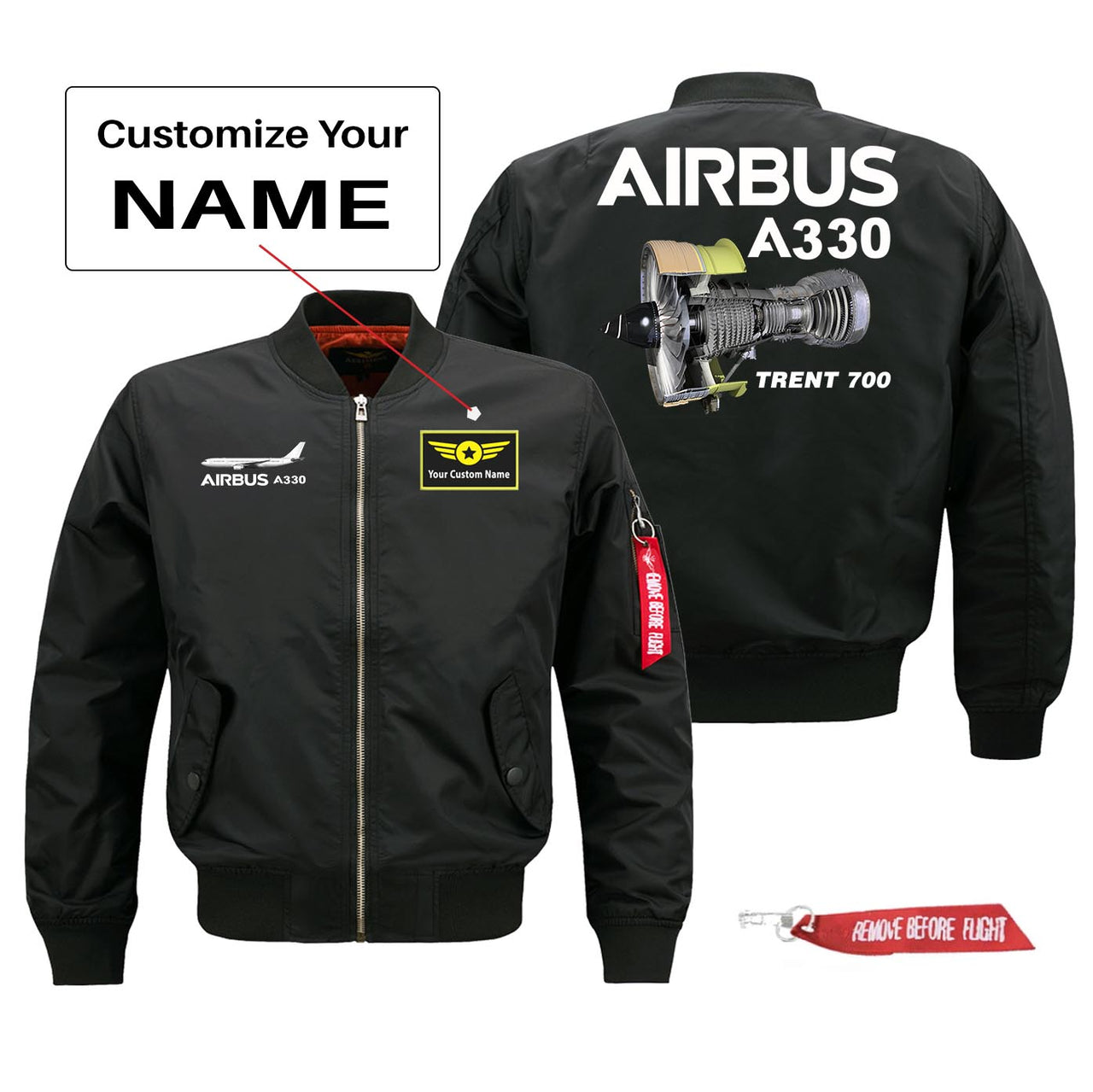 Airbus A330 & Trent 700 Engine Designed Pilot Jackets (Customizable)