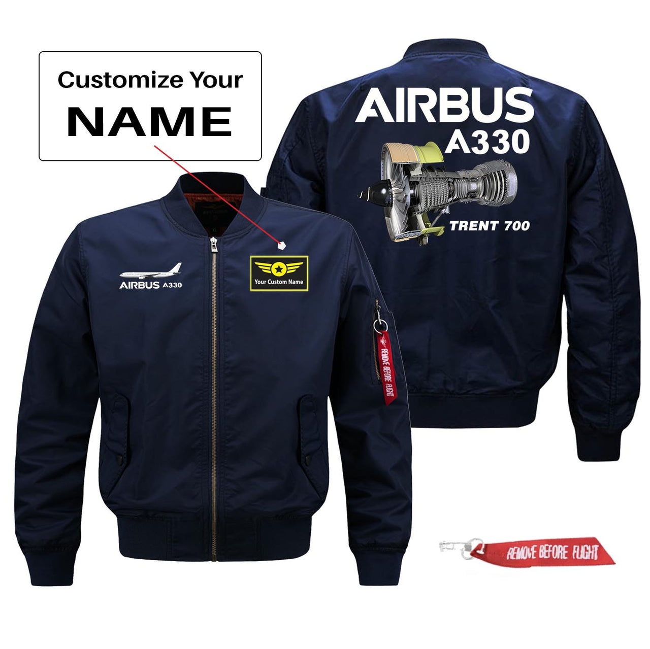 Airbus A330 & Trent 700 Engine Designed Pilot Jackets (Customizable)