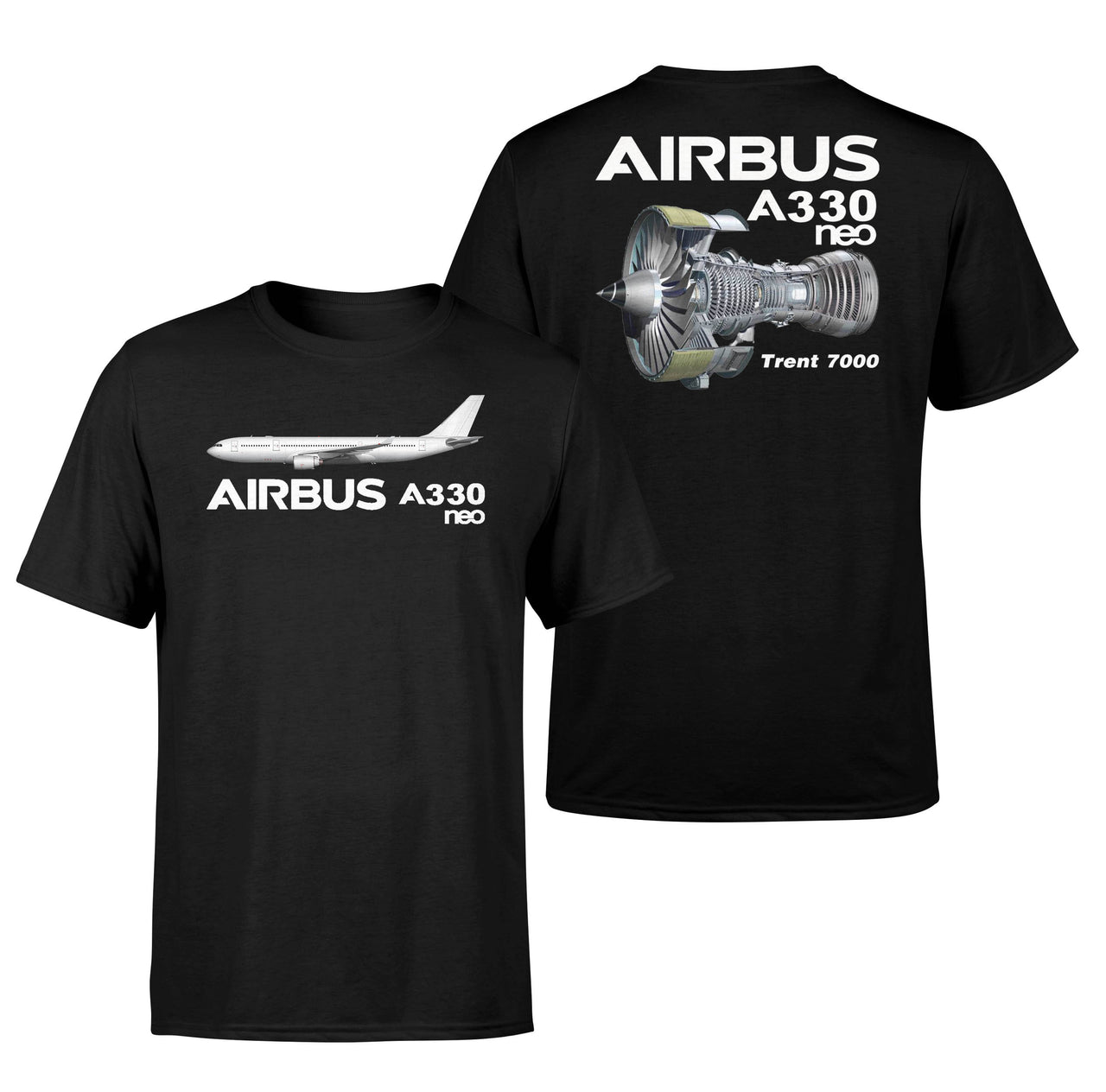Airbus A330neo & Trent 7000 Engine Designed Double-Side T-Shirts