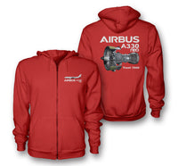 Thumbnail for The Airbus A330neo & Trent 7000 Engine Designed Zipped Hoodies