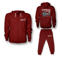 Thumbnail for The Airbus A330neo Designed Zipped Hoodies & Sweatpants Set
