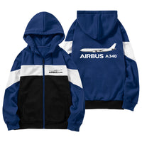 Thumbnail for The Airbus A340 Designed Colourful Zipped Hoodies