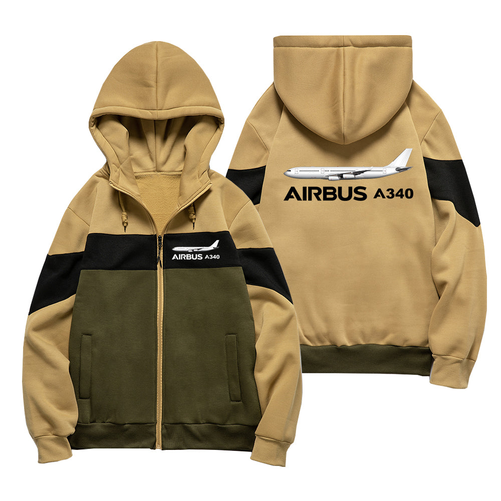The Airbus A340 Designed Colourful Zipped Hoodies