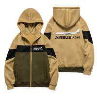 Thumbnail for The Airbus A340 Designed Colourful Zipped Hoodies
