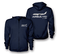 Thumbnail for The Airbus A350 XWB Designed Zipped Hoodies