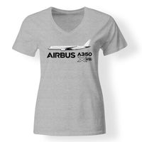 Thumbnail for The Airbus A350 WXB Designed V-Neck T-Shirts