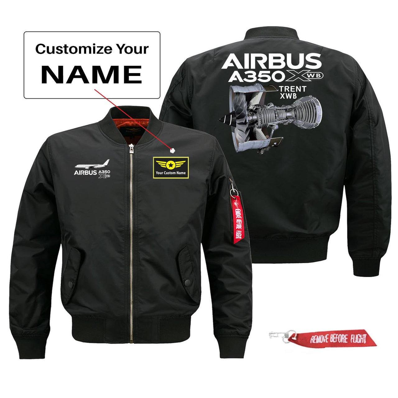 Airbus A350 & Trent WXB Engine Designed Pilot Jackets (Customizable)