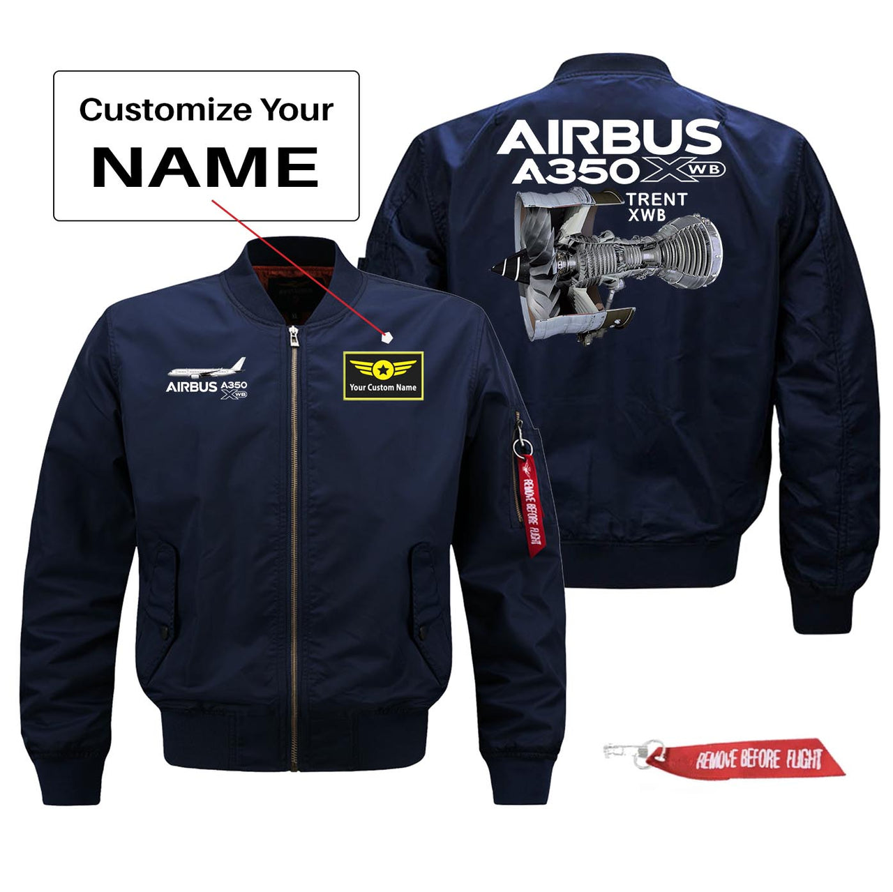 Airbus A350 & Trent WXB Engine Designed Pilot Jackets (Customizable)