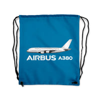 Thumbnail for The Airbus A380 Designed Drawstring Bags