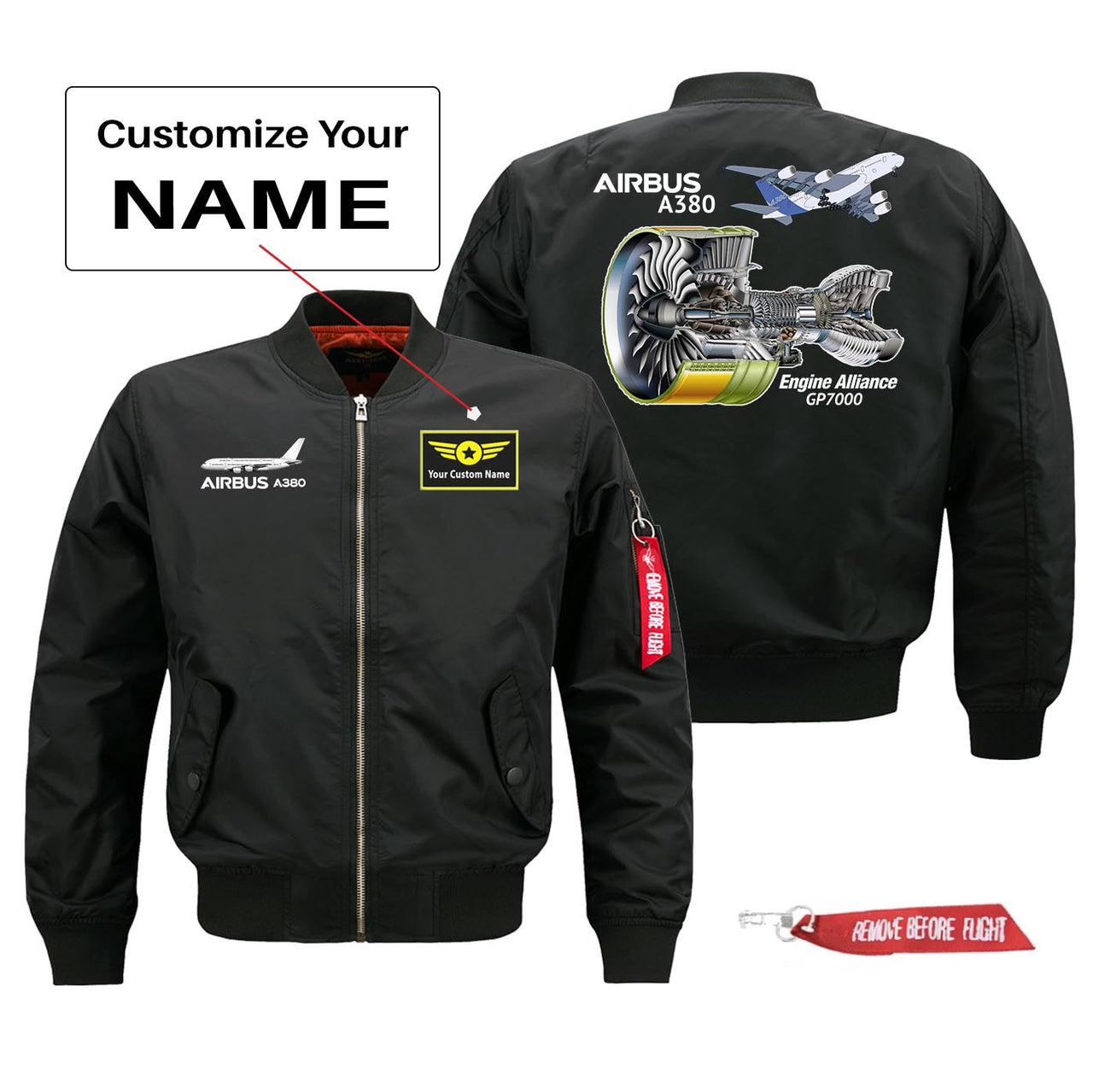 Airbus A380 & GP7000 Engine Designed Pilot Jackets (Customizable)