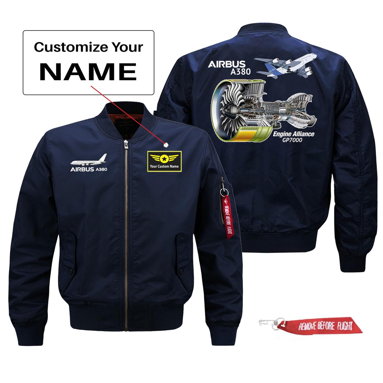 Airbus A380 & GP7000 Engine Designed Pilot Jackets (Customizable)