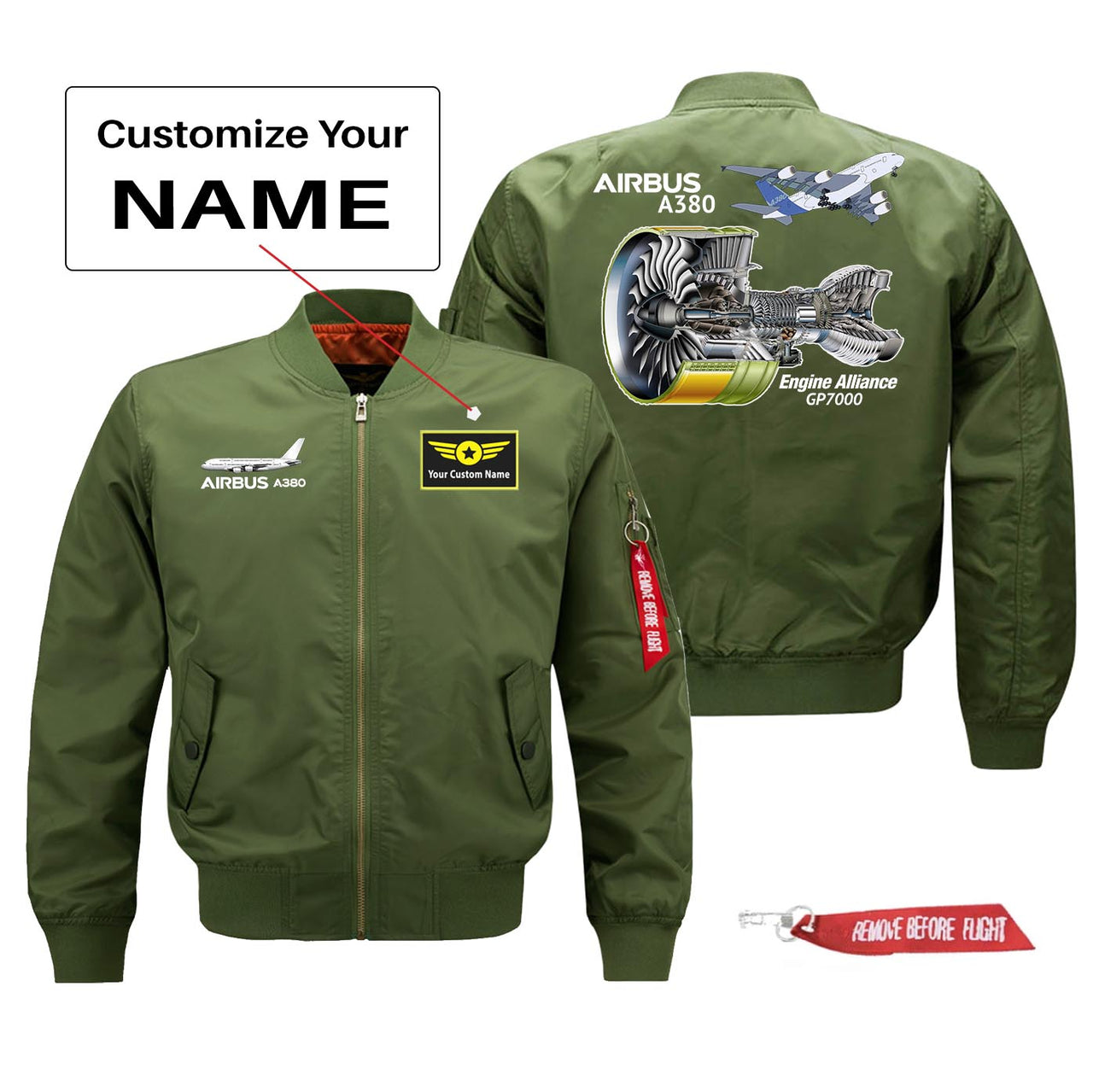 Airbus A380 & GP7000 Engine Designed Pilot Jackets (Customizable)